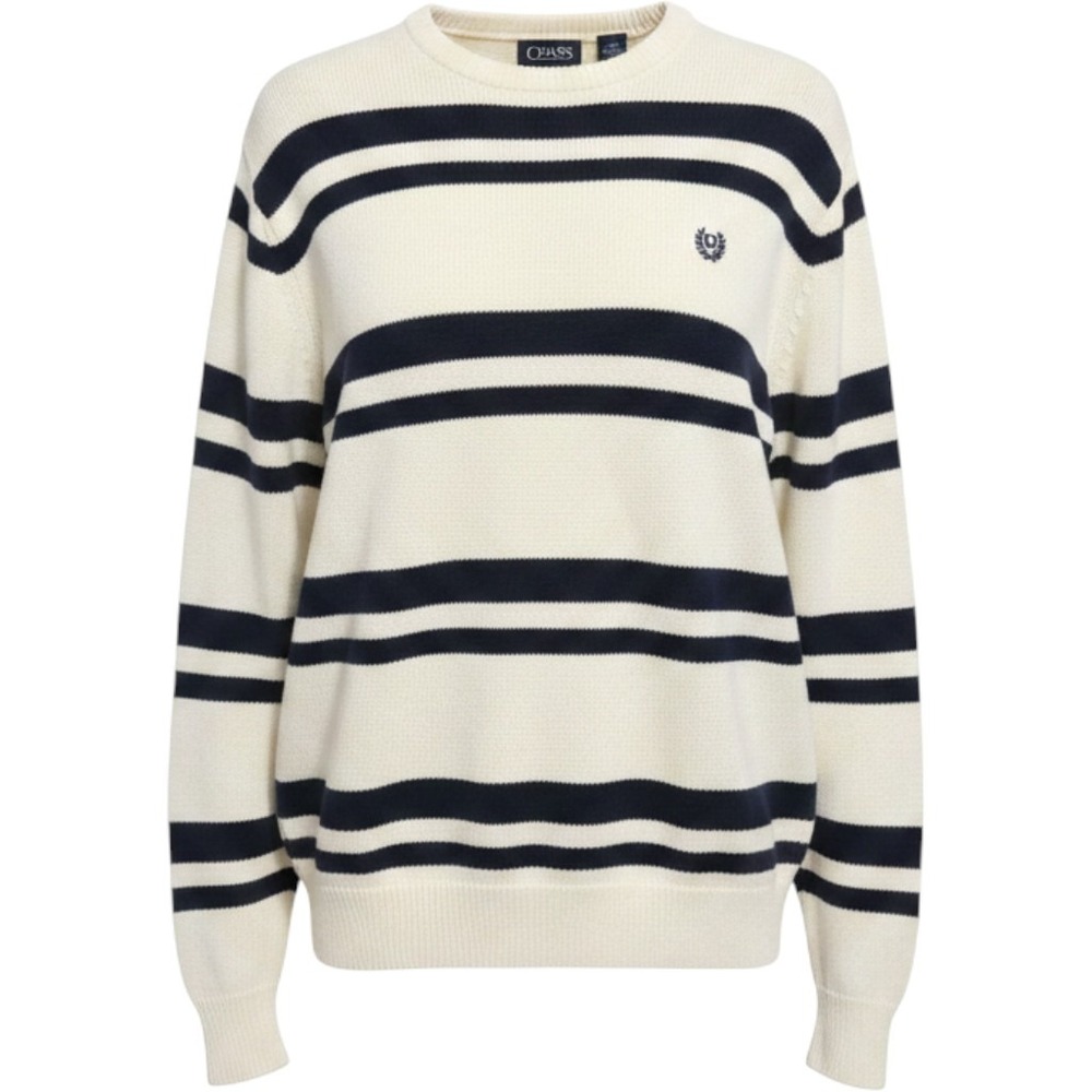 Chaps Sweater Striped Knit Heavyweight Mens XL preppy Yacht Coastal Academia